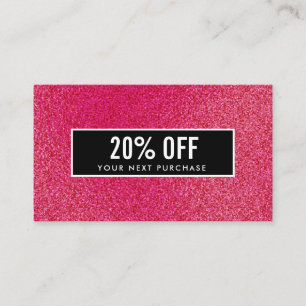 De Visite Carte Coupon noir Parties scintillant framboise