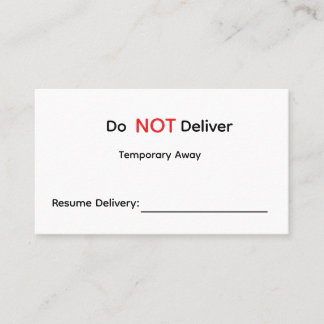 De Visite Carte d'absence temporaire