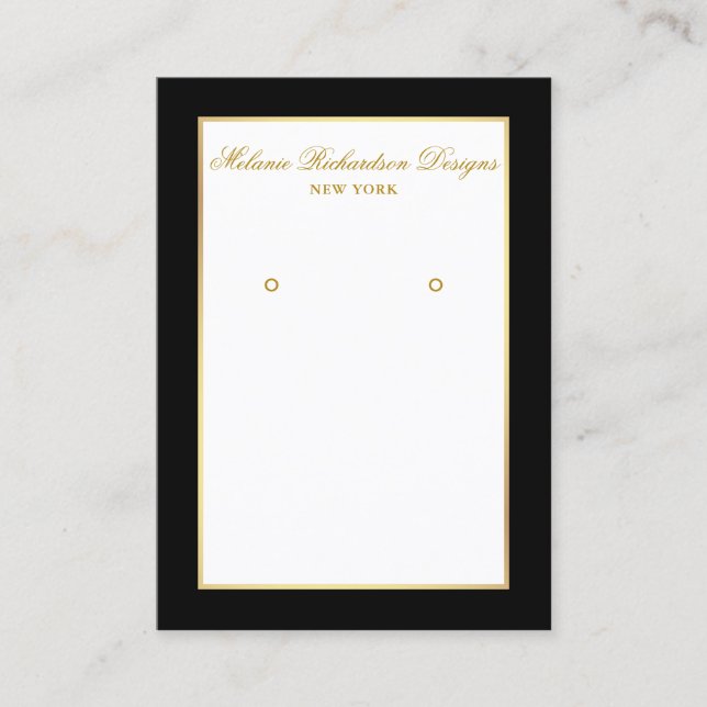 De Visite Carte d'affichage à oreilles Gold et Black (Devant)