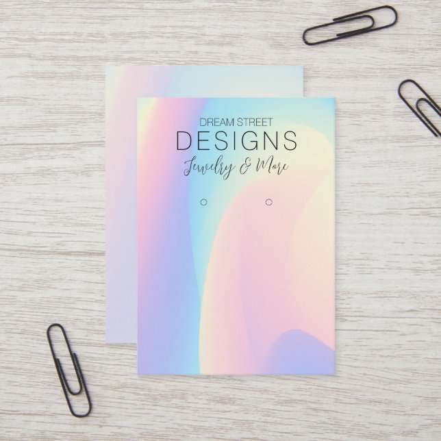 De Visite Carte d'affichage Arc-en-ciel rose (Devant/Arrière en situation)