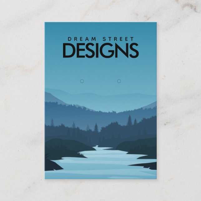 De Visite Carte d'affichage Blue Sunset Mountain Travel (Devant)