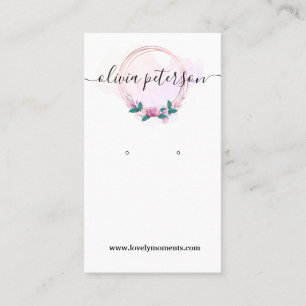 De Visite Carte d'affichage des bijoux en aquarelle florale