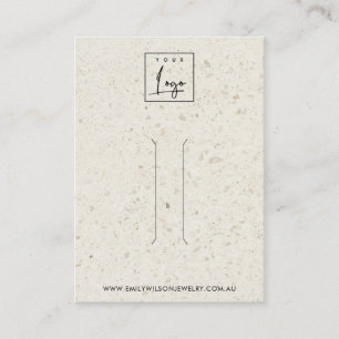 DE VISITE CARTE D'AFFICHAGE DES CHEVEUX EN TERRAZZO BLANC