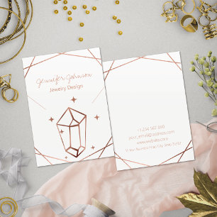 De Visite Carte d'affichage du collier géométrique rose Gold