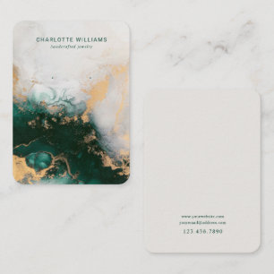 De Visite Carte d'affichage Emerald and Gold Custom Jewelry