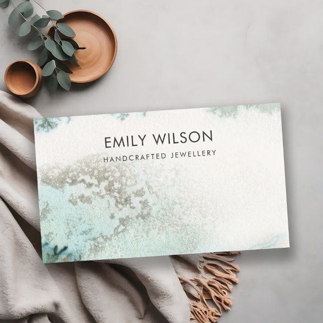 De Visite Carte d'affichage en blanc Emerald Green Silver Ag (Créateur téléchargé)