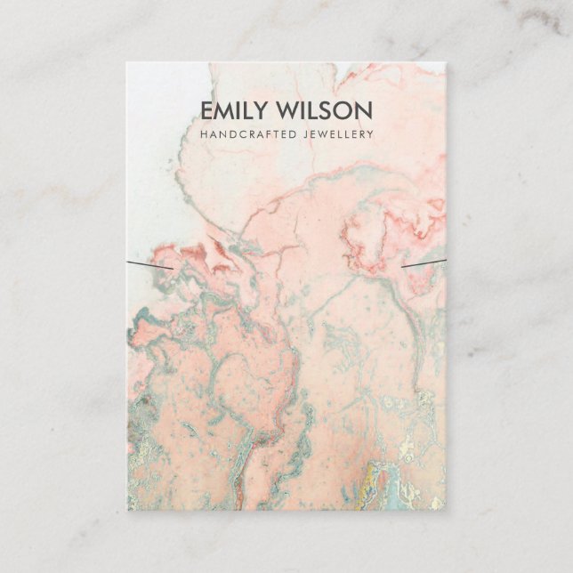 DE VISITE CARTE D'AFFICHAGE EN MARBRE VERT PEACH (Devant)