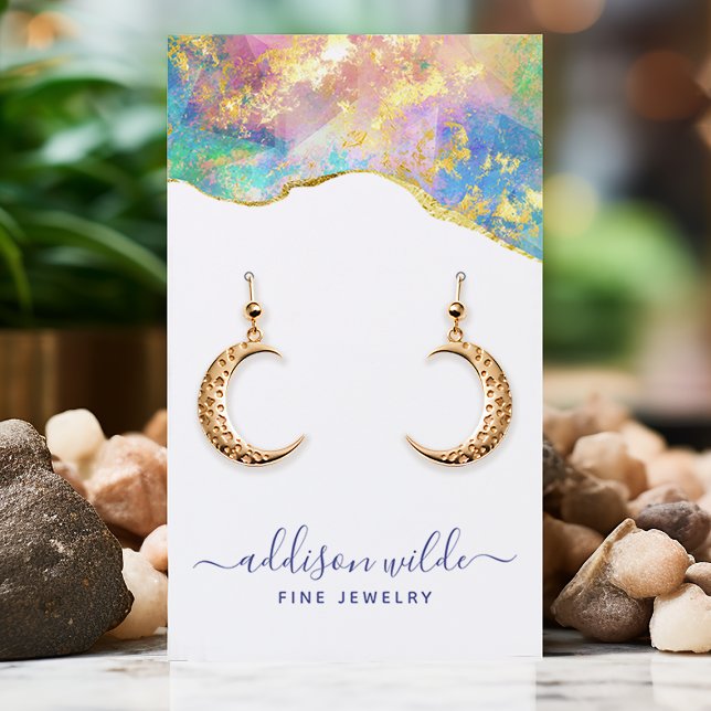 De Visite Carte d'affichage Fire Opal Rainbow Gemstone (Créateur téléchargé)