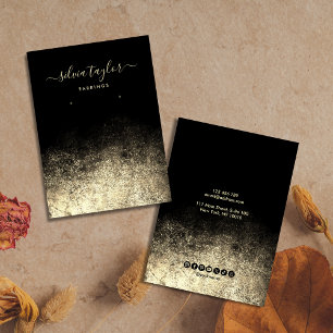 De Visite Carte d'affichage moderne Calligraphy Gold Black E
