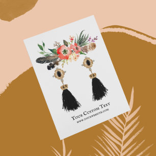 De Visite Carte d'affichage pour bijoux à oreilles ・ Boho Fe