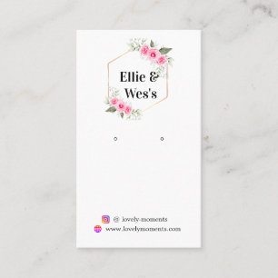 De Visite Carte d'affichage pour les bijoux en fleurs roses