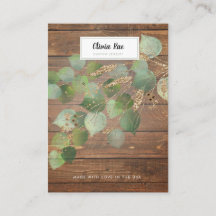 Carte d'affichage Rustic Greenery Gold Leaf