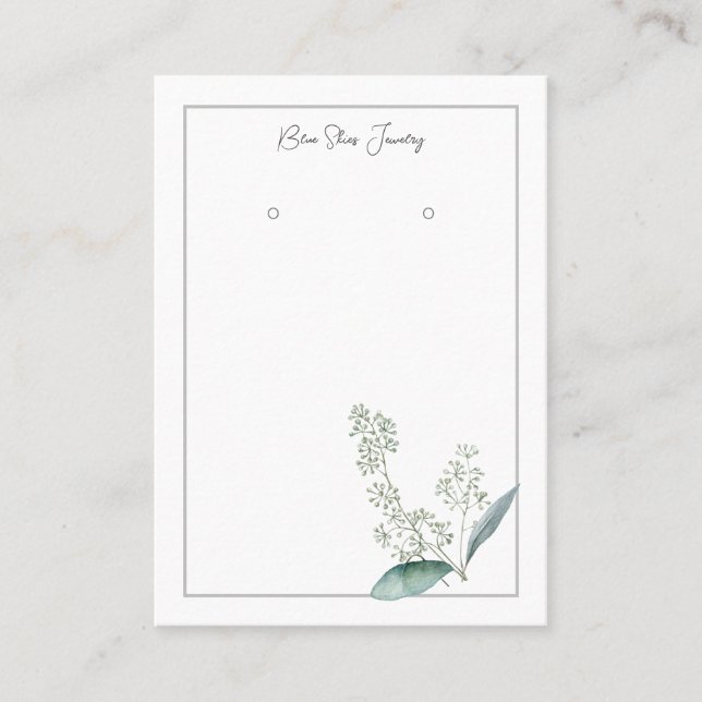 De Visite Carte d'affichage simple Watercolor Greenery (Devant)