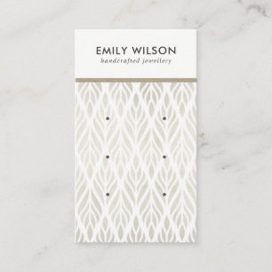 DE VISITE CARTE D'AFFICHAGE SOFT OFF WHITE FLORAL 3 STUD EAR