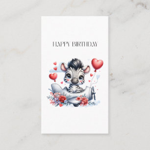 De Visite Carte d'anniversaire Zèbre Avion