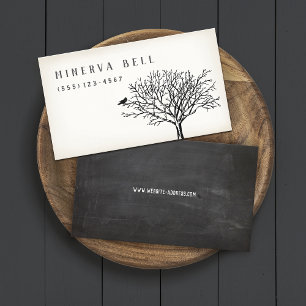 De Visite Carte d'appel Halloween Crow sur l'arbre