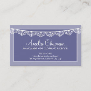 De Visite CARTE D'APPEL mignonne créative dentelle mauve