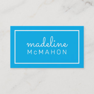 De Visite CARTE D'APPEL preppy moderne chic simple aqua bleu