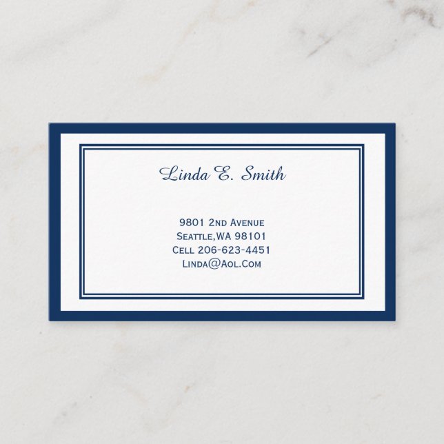 De Visite Carte d'appel standard (Devant)