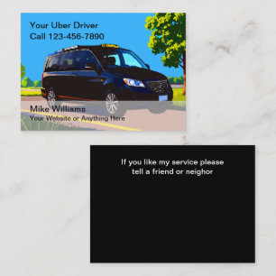 De Visite Carte d'appel Uber Driver Contact pour Ride Hailin