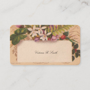 De Visite Carte d'appel victorienne - Floral