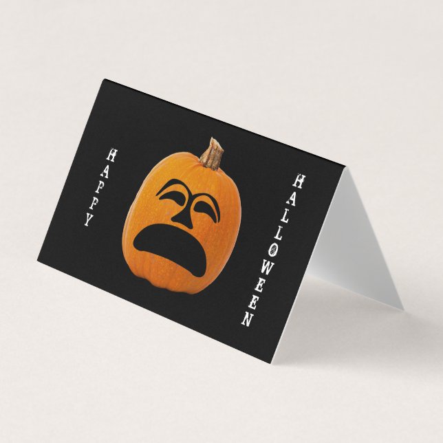 De Visite Carte d'échange Jack o' Lanterne Triste Face (Devant)