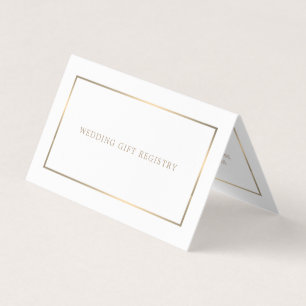 De Visite Carte d'enregistrement cadeau moderne White & Gold