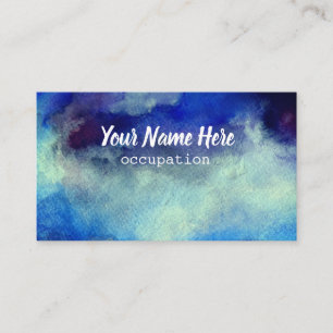 De Visite Carte d'entreprise personnalisée Blue Watercolor