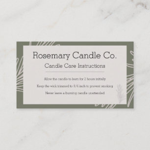 De Visite Carte d'entretien aux bougies Rosemary Apothecary 