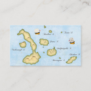 De Visite Carte des îles Galapagos Carte d'appel personnali
