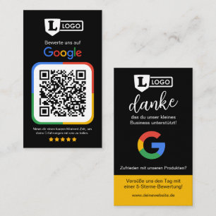 De Visite Carte d'évaluation Google avec code QR