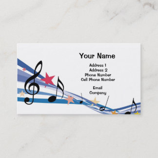 De Visite Carte d'industrie musicale - notes colorées