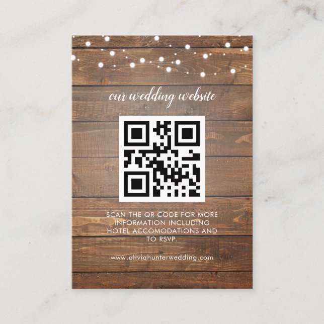 De Visite Carte d'invitation avec code QR pour RSVP sur le s (Devant)