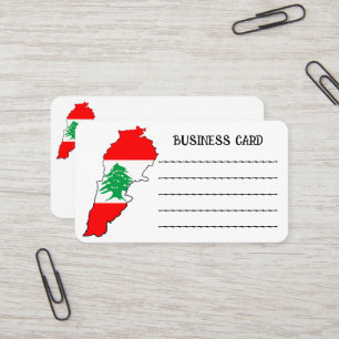 De Visite Carte du Liban avec drapeau