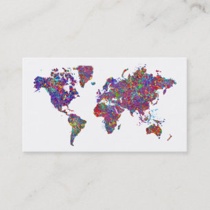 De Visite Carte du monde, peinture d'action