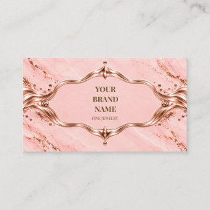 De Visite Carte élégante pour bracelet rose blush et or rose