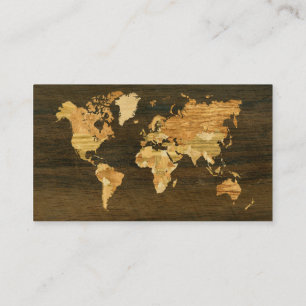 De Visite Carte en bois du monde
