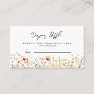 De Visite Carte fleur sauvage Déchets Raffle Pour Baby showe