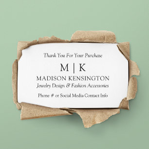 De Visite Carte Monogramme ou Ajouter un logo Carte d'insert