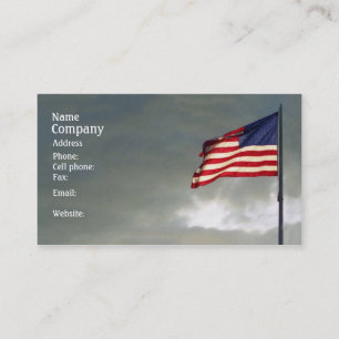 De Visite Carte patriotique, drapeau américain au coucher d