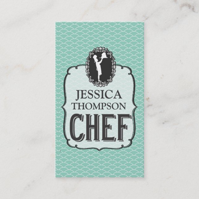 De Visite Carte personnalisée du chef Aqua Cook professionne (Devant)