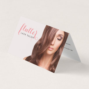 De Visite Carte pliée simple rose Lash Salon