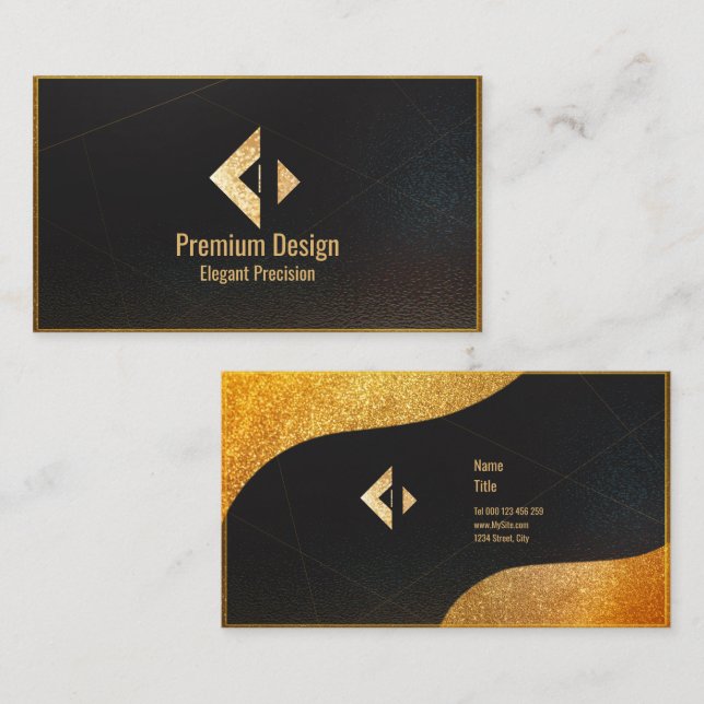 De Visite Carte professionnelle Premium Royal Gold (Devant / Derrière)