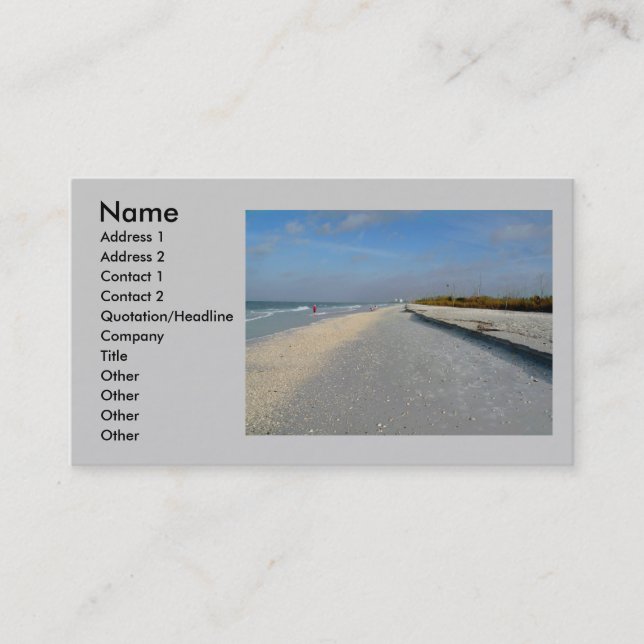 De Visite Carte profil plage (Devant)