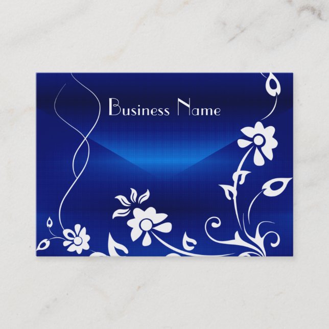 De Visite Carte Profil Royal Blue Floral Delal Design (Devant)