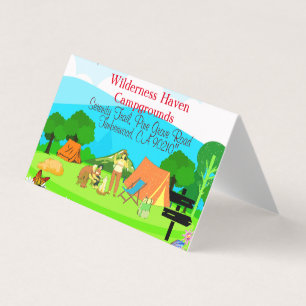 De Visite Carte promotionnelle Camping en famille Inspiré pa