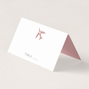De Visite Carte rose Gold Rose Avion Voyage Thème Place