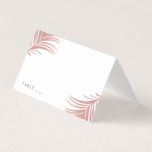 De Visite Carte Rose Tropical Gold Pink Palm Feuille Place