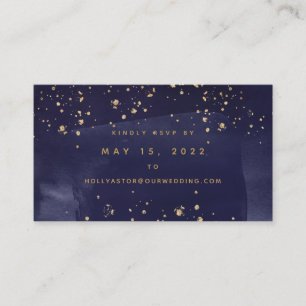 De Visite Carte RSVP en ligne Sapphire & Gold Mariage