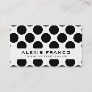 De Visite CARTE SIMPLE gras pois mignon noir blanc